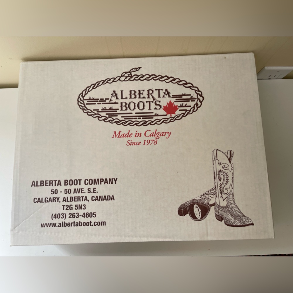 NWT Alberta Boots Brown Cowhide Leather Western Cowboy Boots Men Size 9 US - Picture 8 of 8
